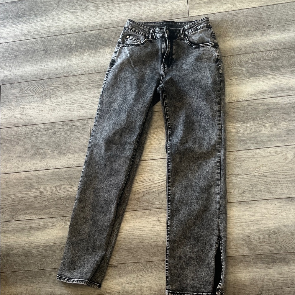 Boutique stylish black washed denim jeans